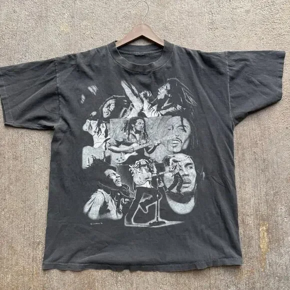 Bob Marley Double Sided 90s Grail Music Shirt Single Stich Size Large